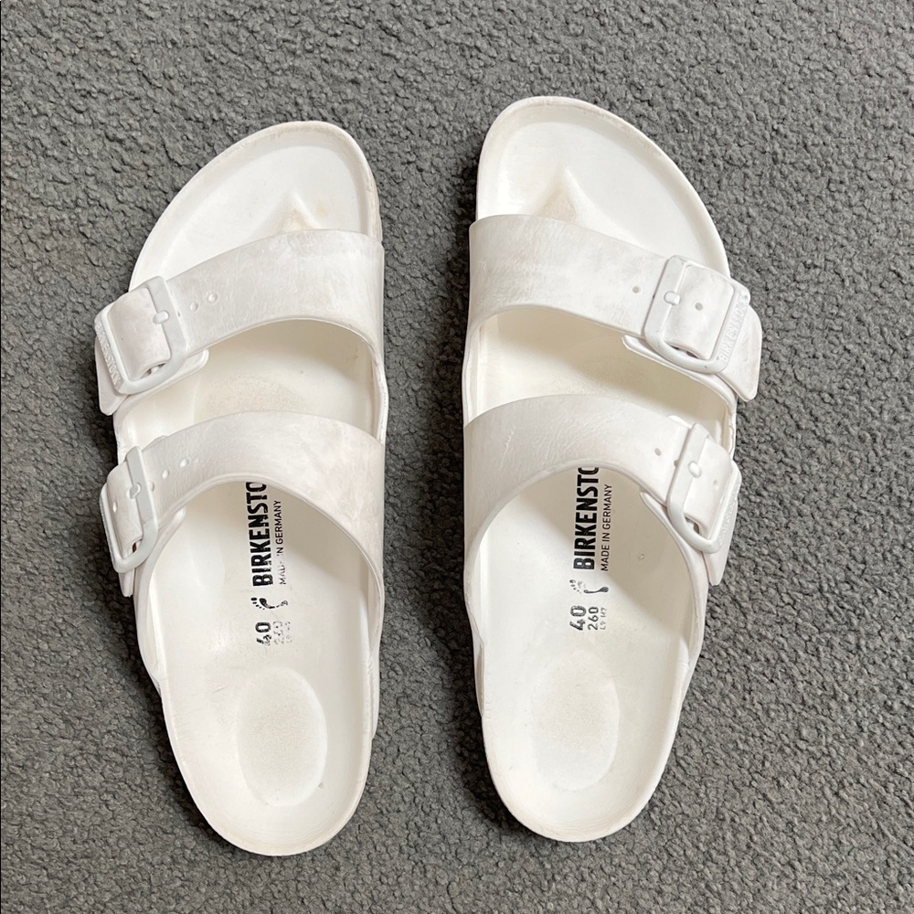 Birkenstock White Two-Strap EVA Sandals